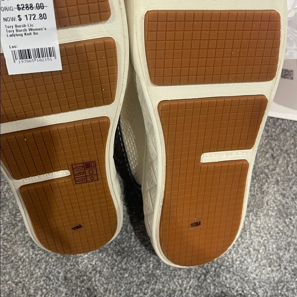 Tory Burch Cream and Black Sneakers(box is  little broken ) - Picture 10 of 16
